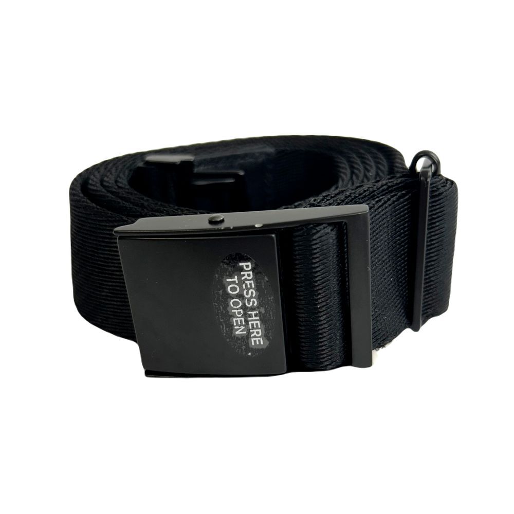 Kenneth Cole Reaction Adjustable Web Belt‎ Mens One Size Black Leather Trim